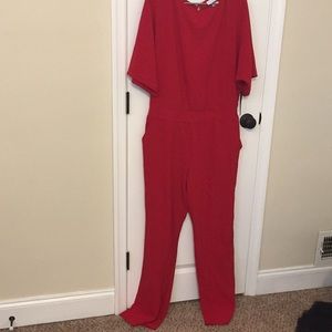 New York and company red jumpsuit new